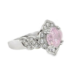 Pink Semi-Mount Diamond Engagement Ring