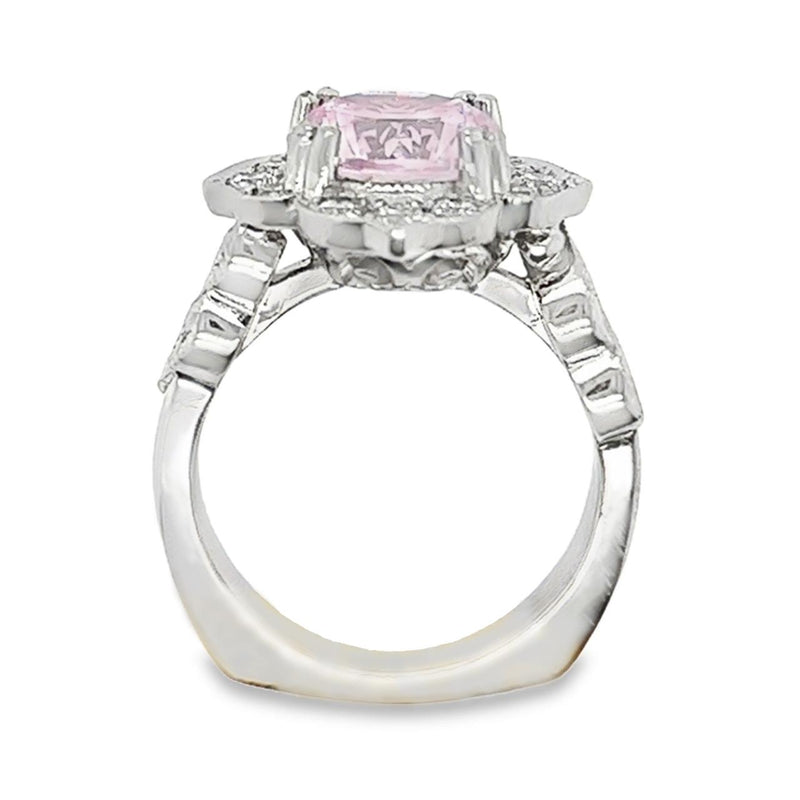 Pink Semi-Mount Diamond Engagement Ring