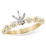 Wavy Bezel Semi-Mount Engagement Ring