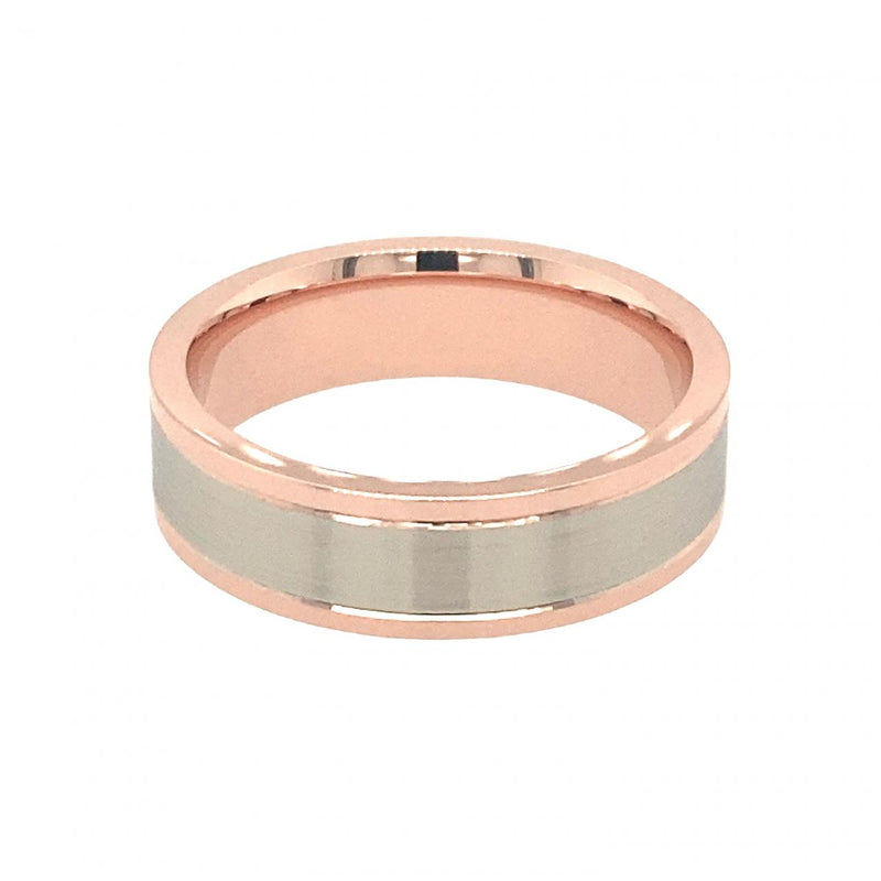 Rose and White Gold Gent's Band
