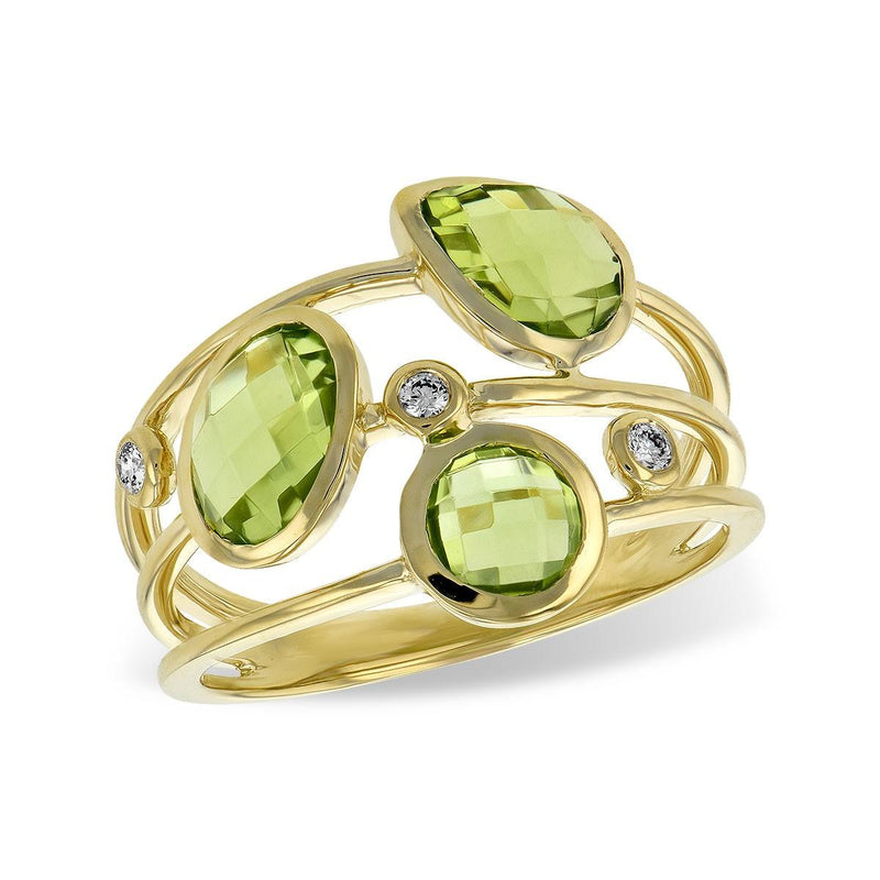 Peridot and Diamond Ring