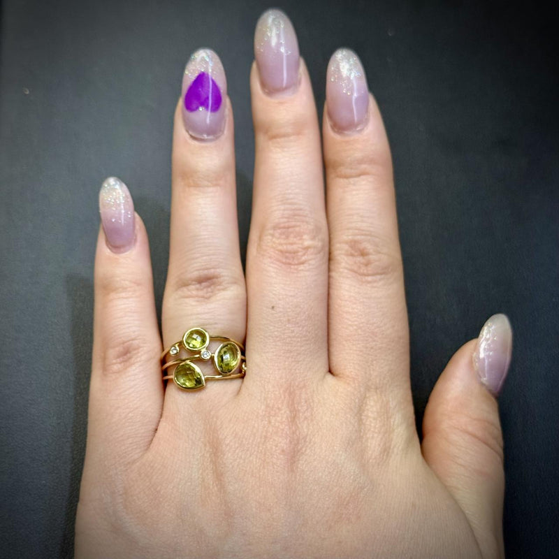 Peridot and Diamond Ring