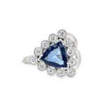 Custom Trillion Burmese Sapphire Ring