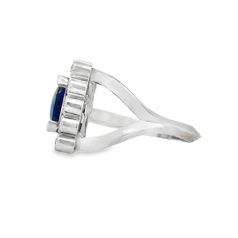 Custom Trillion Burmese Sapphire Ring