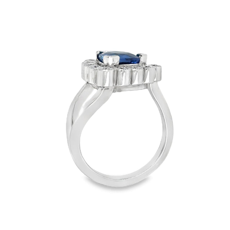 Custom Trillion Burmese Sapphire Ring