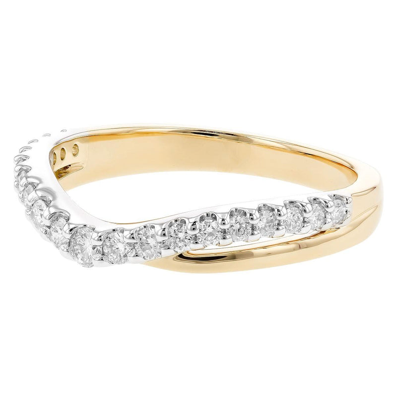 Curved Diamond Wedding Band