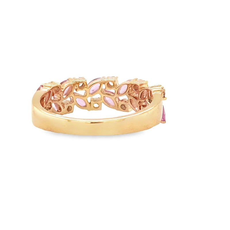 Pink Sapphire Anniversary Band