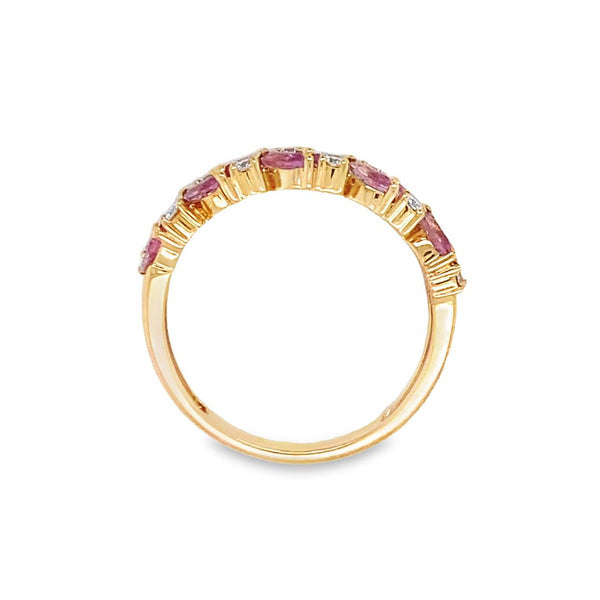 Pink Sapphire Anniversary Band