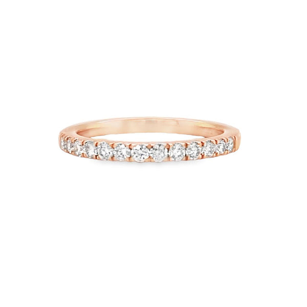 Single Row Pave Diamond Wedding Band