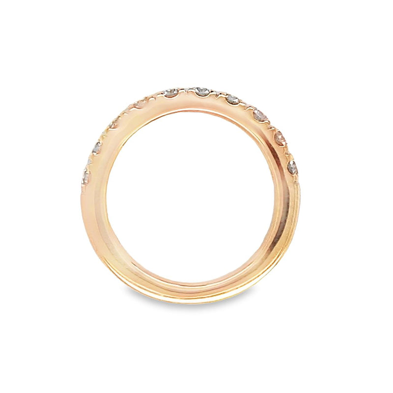 Single Row Pave Diamond Wedding Band