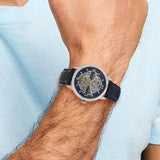 Blue Skeleton Dial Automatic Watch