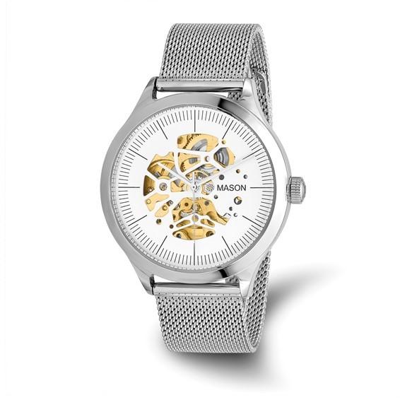 Silver- and Gold-Tone Automatic Skeleton Watch