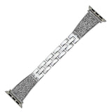 Crystal-Encrusted Silver-Tone Apple Watch Band