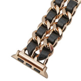 Rose Tone and Leather Apple Watch Band