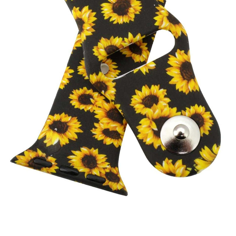 Sunflower Pattern Silicon Apple Watch Band