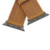 Brown Triple-Stitched Leather Apple Watch Band