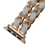 Rose Tone and Leather Apple Watch Band