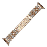 Rose Tone and Leather Apple Watch Band